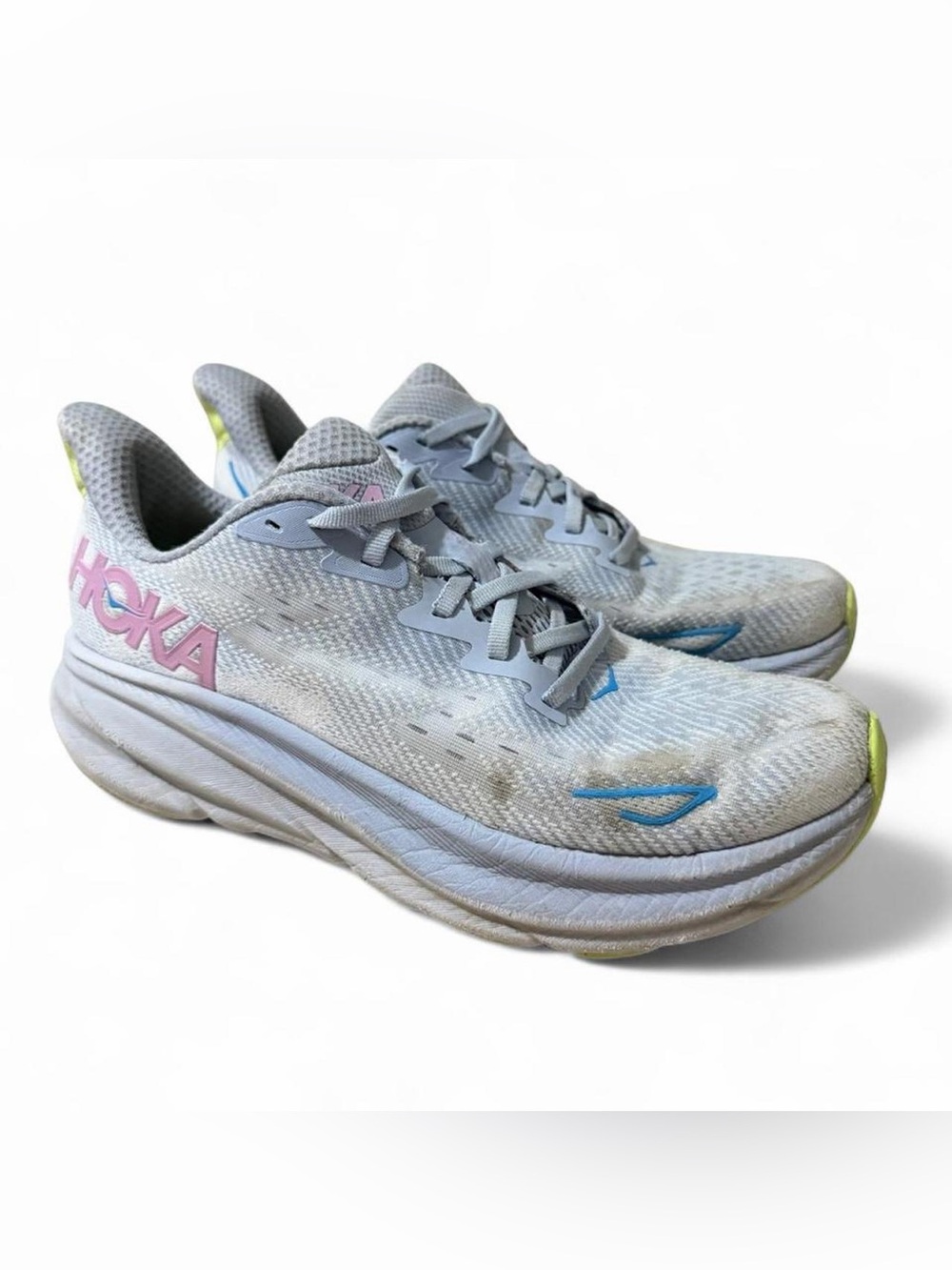 Women’s Hoka Clifton 9 Gull Sea Ice Running Shoes Size 9
